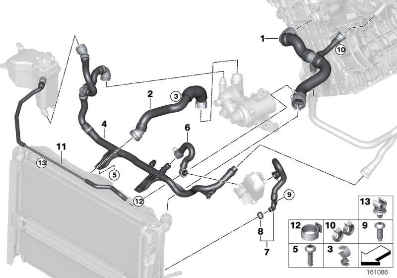 Genuine BMW 17127566024 E82 E81 E87 Hose From Engine To Radiator, Top (Inc. 118i, 116i 2.0 & 120i) | ML Performance UK UK Car Parts