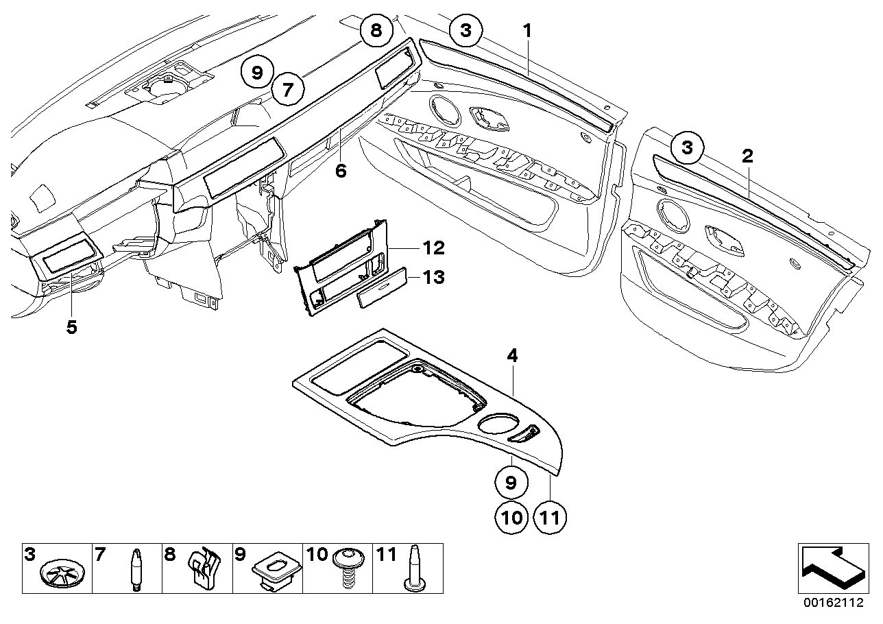 Genuine BMW 51428044509 E60 E61 Decor Strip, Alu, Door, Rear Left PENTAN (Inc. 520i, 530d & 535xi) | ML Performance UK UK Car Parts