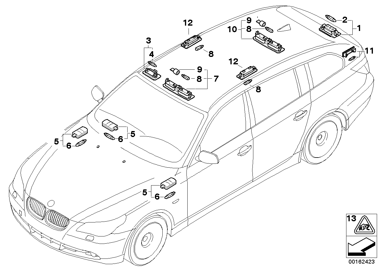 Genuine BMW 63316962057 E60 E61 Interior Reading Light, Rear (Inc. 520d, 530xi & 550i) | ML Performance UK UK Car Parts