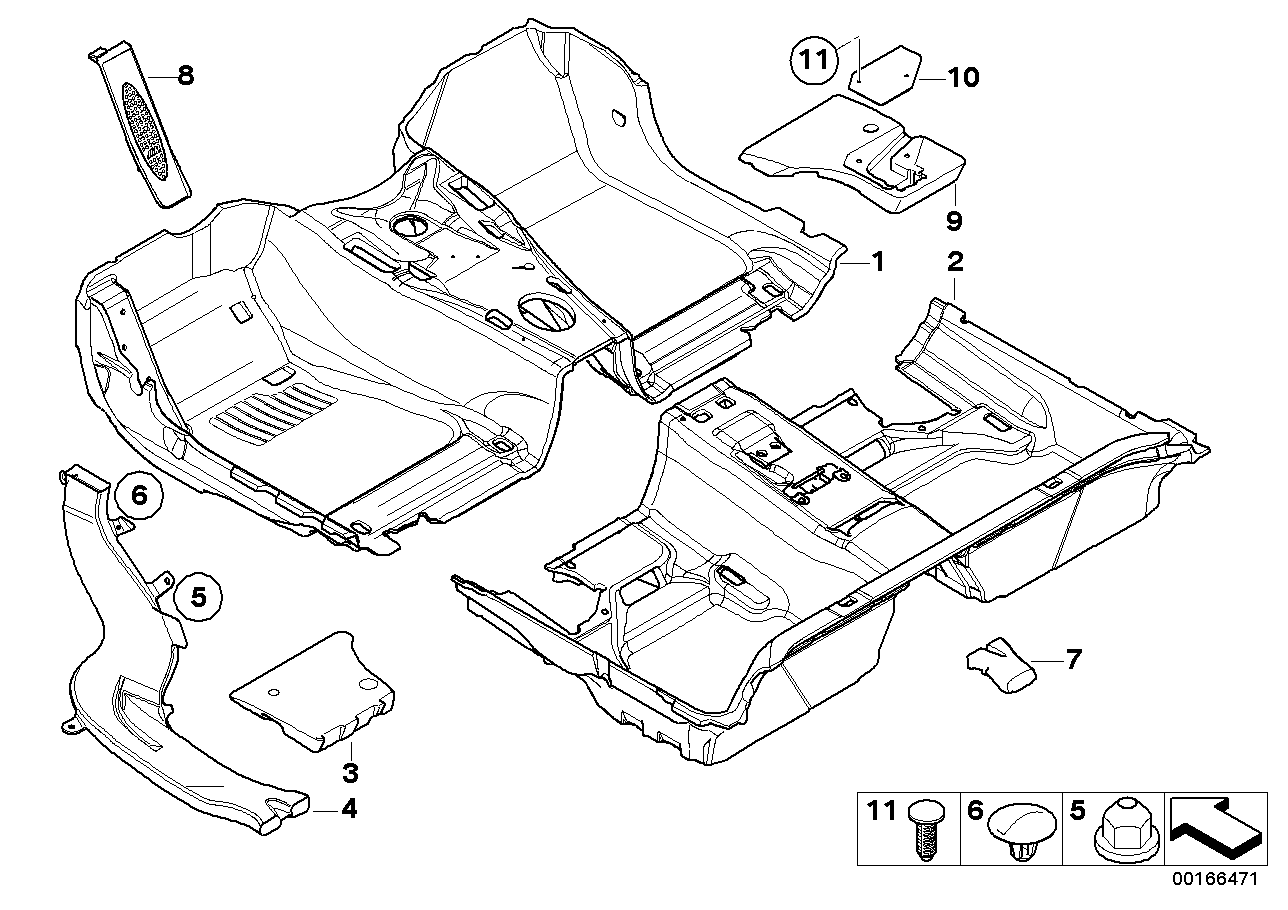 Genuine BMW 51477265884 E90 E91 Floor TriCover, Front (Inc. 330xi, 325xi & 335xi) | ML Performance UK UK Car Parts