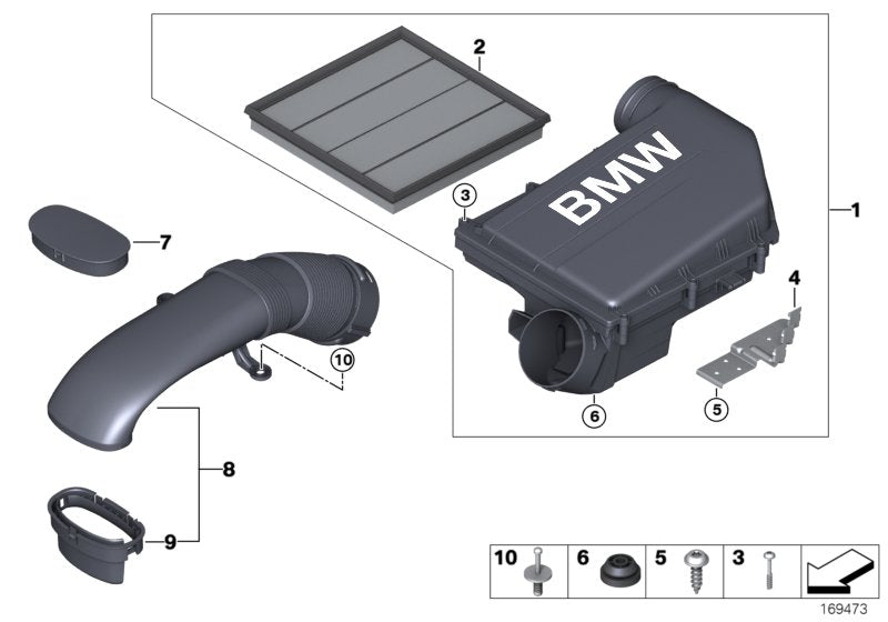 Genuine BMW 13717571345 E71 Intake Muffler (Inc. X6 35iX) | ML Performance UK UK Car Parts