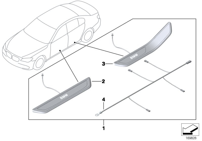 Genuine BMW 51477181015 TriCover For Door Sill, Lighted, Front (Inc. 730Ld, 750iX & 750LiS) | ML Performance UK UK Car Parts