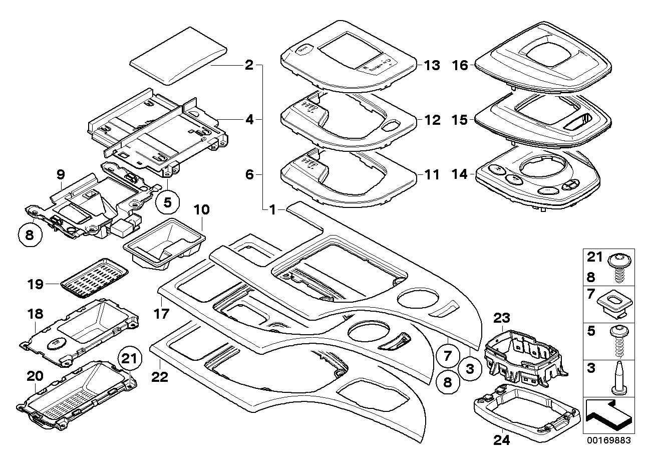 Genuine BMW 51166974707 E60 E61 Oddments Tray (Inc. 525xd, 530xi & 525xi) | ML Performance UK Car Parts