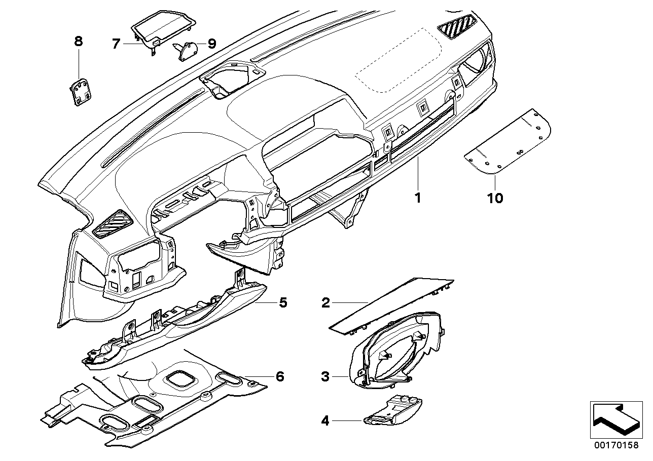 Genuine BMW 51457018227 E66 E65 E67 Instruments Combination Covering SCHWARZ (Inc. 730Ld, 730Li & 750i) | ML Performance UK UK Car Parts