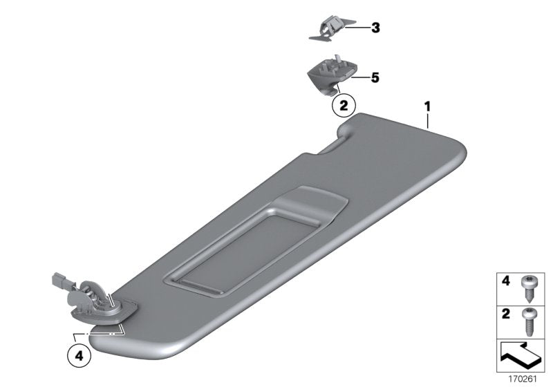 Genuine BMW 51169170579 Left Sun Visor Make-Up Lamp OYSTER (Inc. 740LdX, 740Li & Hybrid 7L) | ML Performance UK UK Car Parts