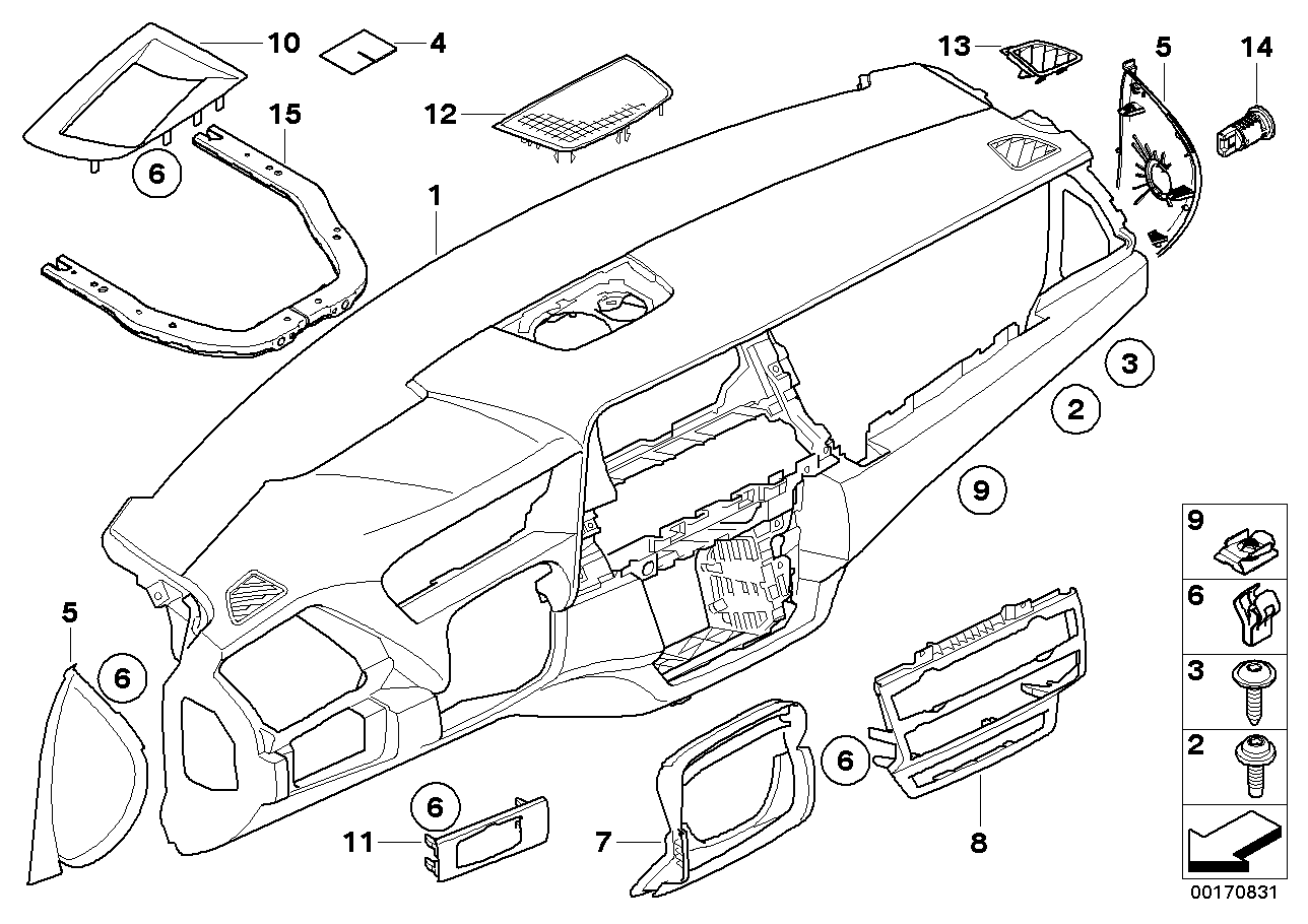 Genuine BMW 51459186841 E70 E71 Trim Panel Dashboard, Leather SCHWARZ (Inc. X6 40iX, X5 40iX & X6 M)