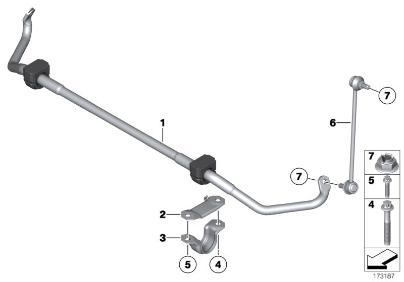 Genuine BMW 31356853088 Stabilizer Front With Rubber Mounting (Inc. 530dX, 550iX & 640dX) | ML Performance UK UK Car Parts