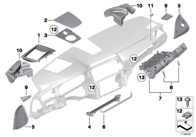 Genuine BMW 51459160055 Side Cover For "Airbag Off" Right DOLOMITI (Inc. 750LiX 4.0, 740LiX & 750LiX 4.4) | ML Performance UK UK Car Parts