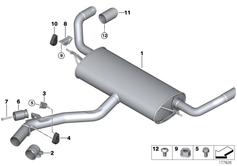 Genuine BMW 18307805001 E70 Rear Muffler (Inc. X5) | ML Performance UK UK Car Parts