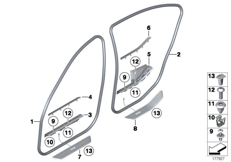 Genuine BMW 51727231341 Edge Protection Rear (Inc. Alpina B7, 750dX & Hybrid 7) | ML Performance UK UK Car Parts