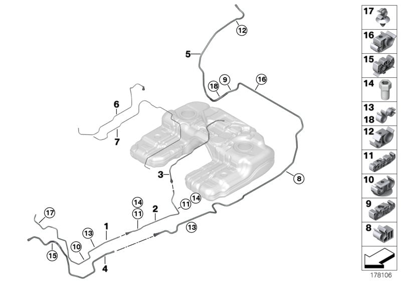 Genuine BMW 16126758230 E71 R53 E70 Fuel Pipe Bracket (Inc. X5 40iX, X6 35iX & Cooper S) | ML Performance UK UK Car Parts