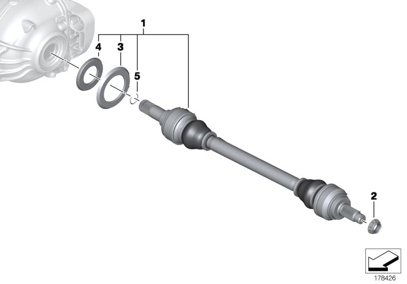 Genuine BMW 33207581018 Output Shaft Right D=31mm (Inc. 535d, 550i & 535iX) | ML Performance UK UK Car Parts