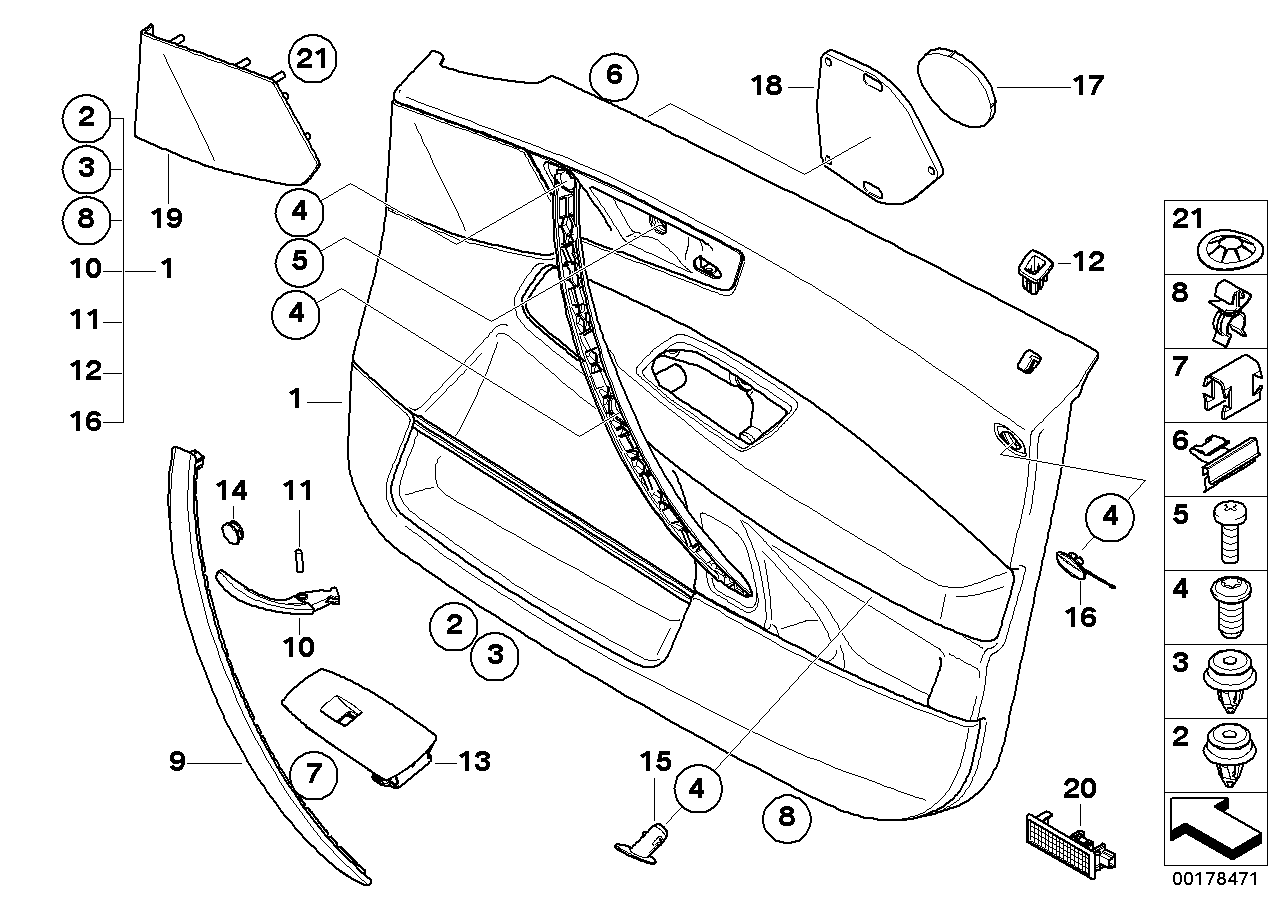 Genuine BMW 51413403801 E83 Door Handle, Inside Left SCHIEFERGRAU (Inc. X3) | ML Performance UK UK Car Parts