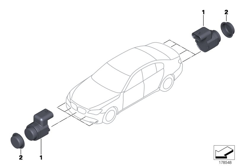 Genuine BMW 66209140942 E88 E87 E93 Ultrasonic Sensor, Barbera Red WA39 (Inc. 118i, Z4 30i & 125i) | ML Performance UK UK Car Parts