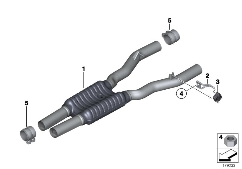 Genuine BMW 18307842617 Center Muffler (Inc. 750i & 750iX) | ML Performance UK UK Car Parts