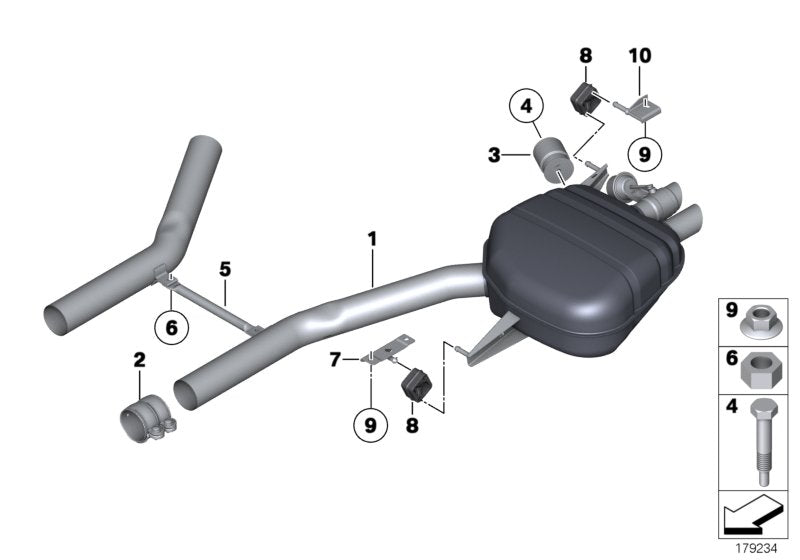 Genuine BMW 18307612633 Rear Muffler, Left, With Exhaust Flap (Inc. 550i & 550iX) | ML Performance UK UK Car Parts