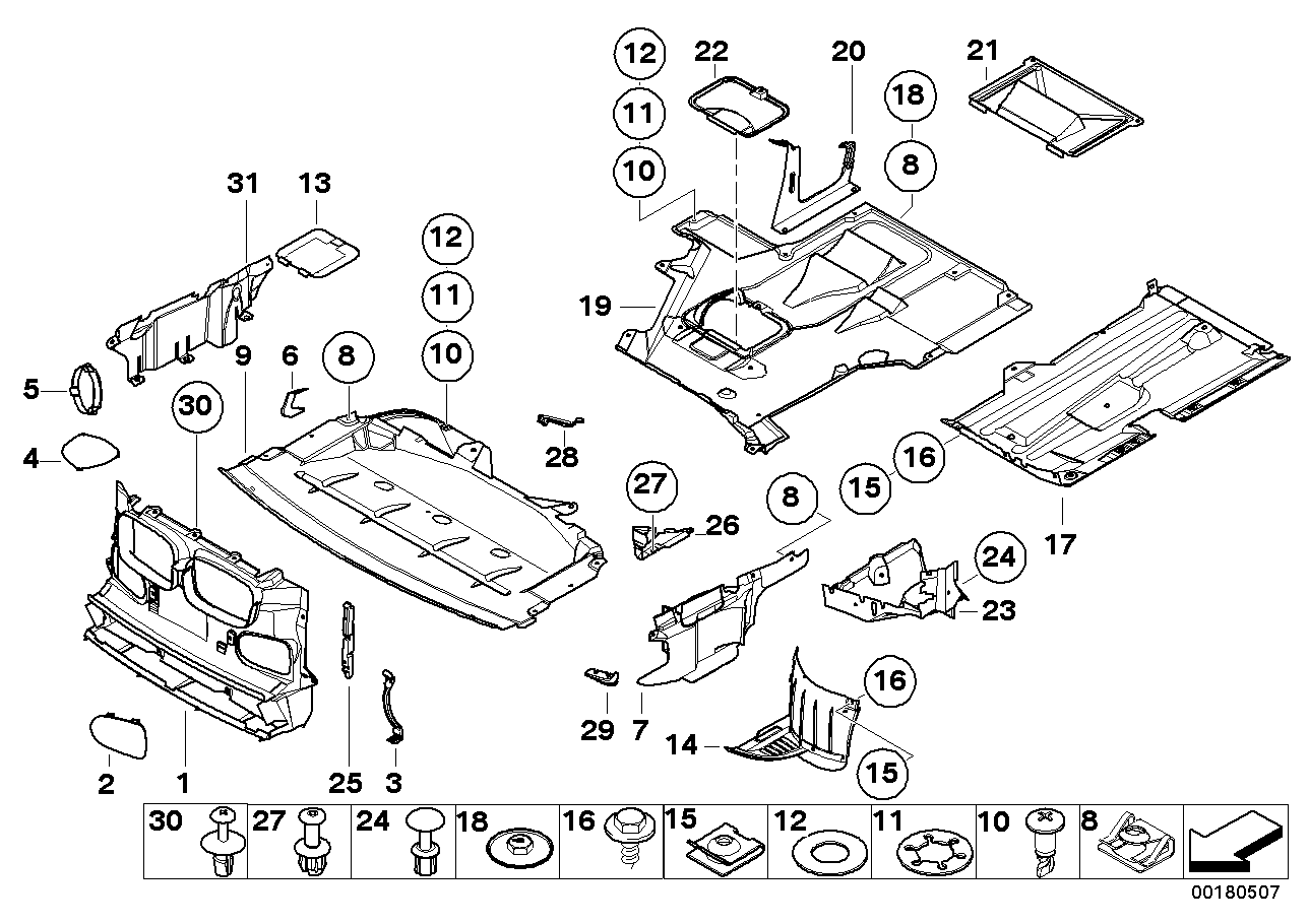 Genuine BMW 51718159981 E39 Engine Compartment Screening, Front (Inc. 540iP, 540i & 535i)