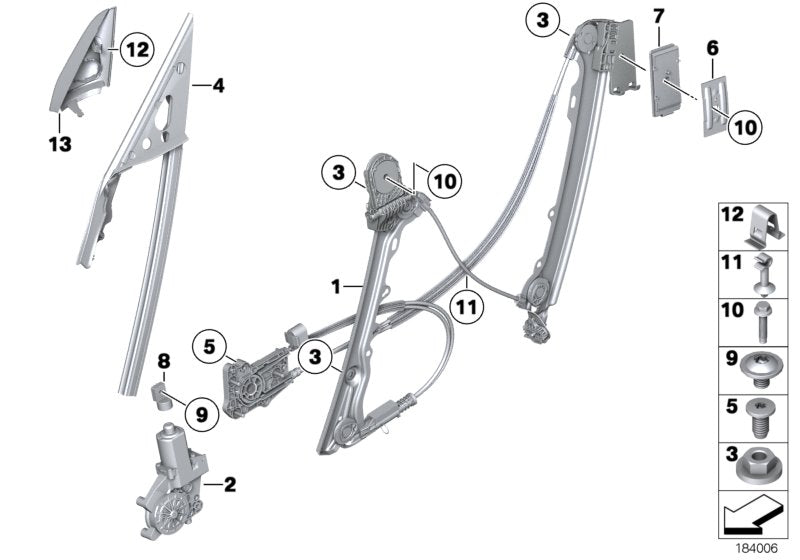 Genuine BMW 51337192287 E89 Window Guide, Left Front Door (Inc. Z4 28i, Z4 35i & Z4 30i) | ML Performance UK UK Car Parts