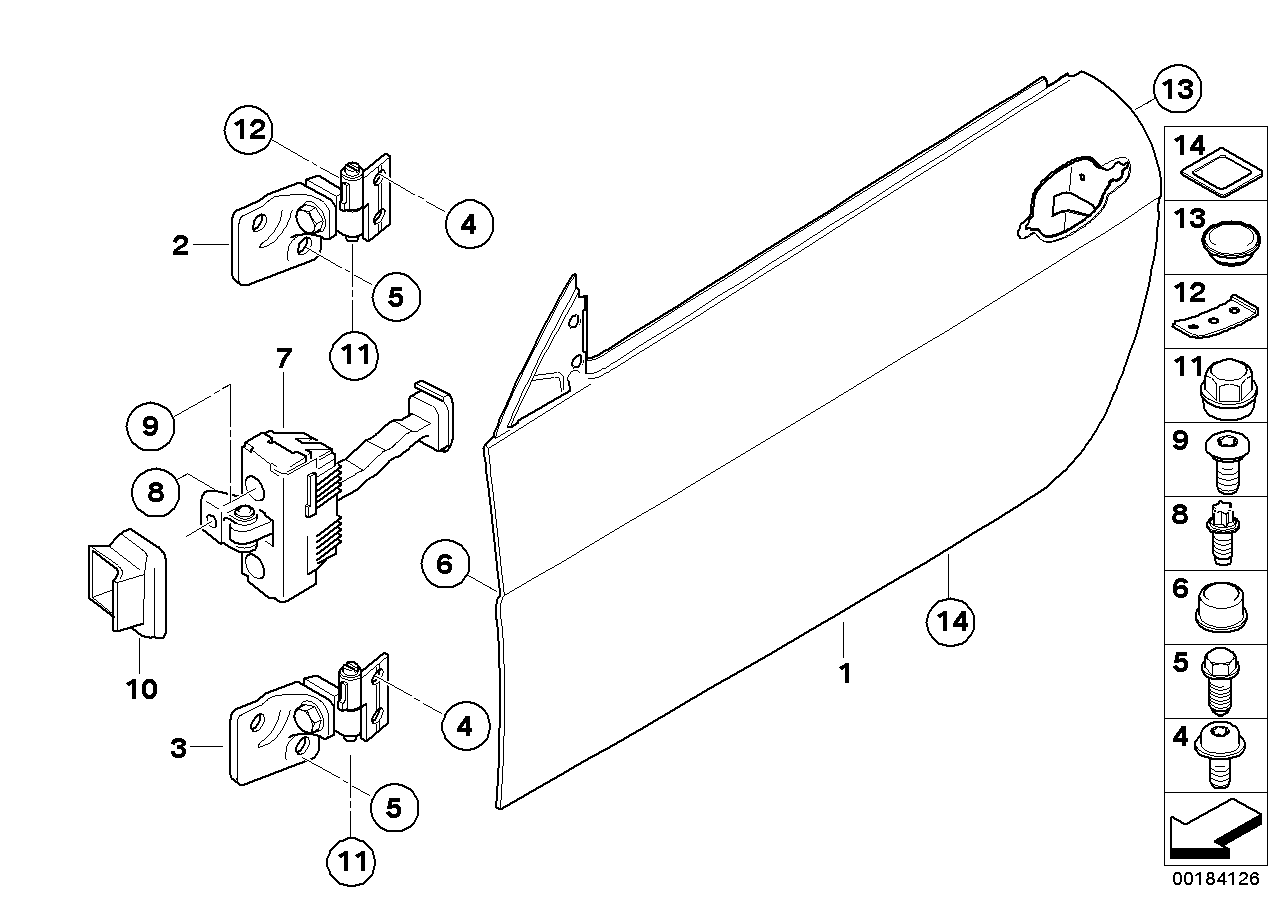 Genuine BMW 41527200228 E63 E64 Door Hinge, Top Right (Inc. 650i, 635d & M6) | ML Performance UK UK Car Parts