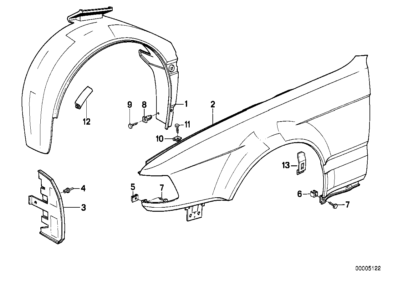 Genuine BMW 41211950694 E32 Fender Bracket ZN-3 (Inc. 740i, 735iL & 750iLS) | ML Performance UK UK Car Parts