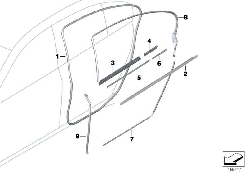 Genuine BMW 51357179125 Seal, Door Joint, Door Rear Lower (Inc. 750LdX, 740LdX & 740Li) | ML Performance UK UK Car Parts