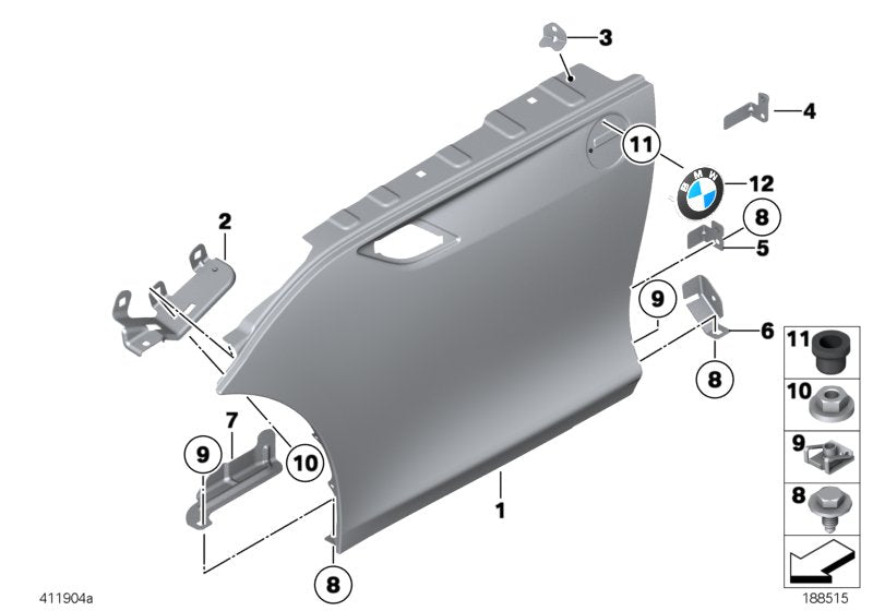 Genuine BMW 41217225146 E89 Bracket, Side Panel, Front Lower Right (Inc. Z4 28i, Z4 35i & Z4 18i) | ML Performance UK UK Car Parts