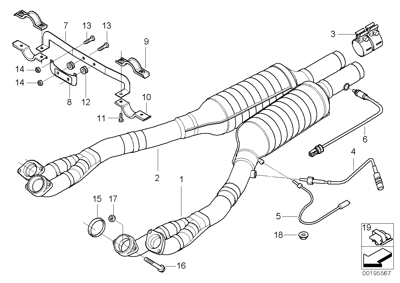 Genuine BMW 18301406813 E39 Rp-Exhaust Pipe Catalytic Converter (Inc. M5) | ML Performance UK UK Car Parts