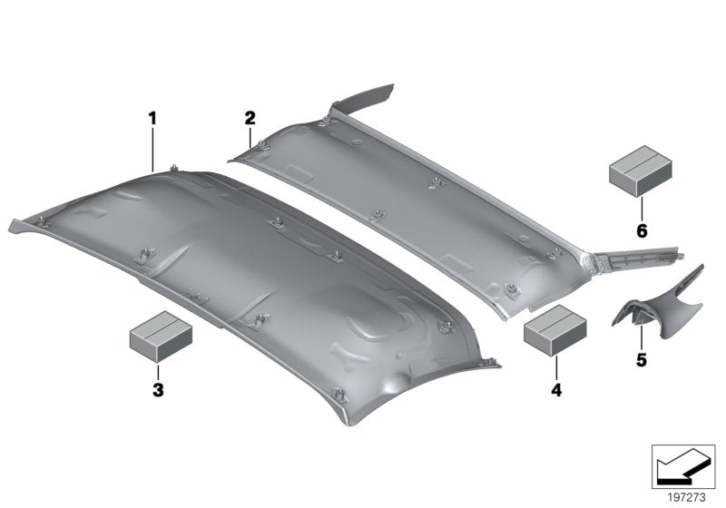 Genuine BMW 54377192492 E89 Inside Headliner For Roof Tray, Rear ANTHRAZIT (Inc. Z4 35is, Z4 28i & Z4 18i) | ML Performance UK UK Car Parts