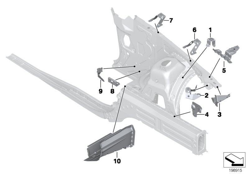 Genuine BMW 41002993039 E84 Side Panel Bracket, Front Left 2 (Inc. X1) | ML Performance UK UK Car Parts