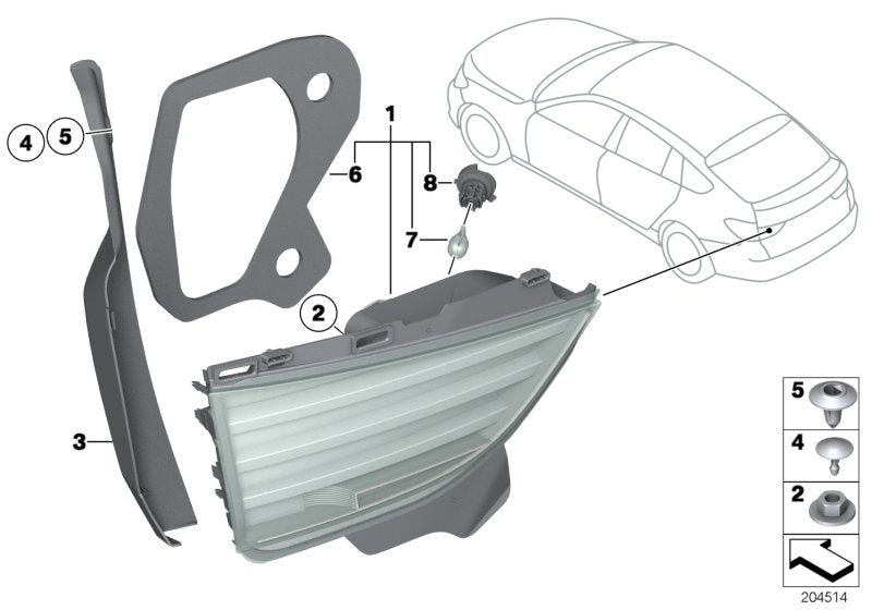 Genuine BMW 63217199638 Rear Light In Trunk Lid, Right (Inc. 550i, 530d & 550iX 4.4) | ML Performance UK UK Car Parts