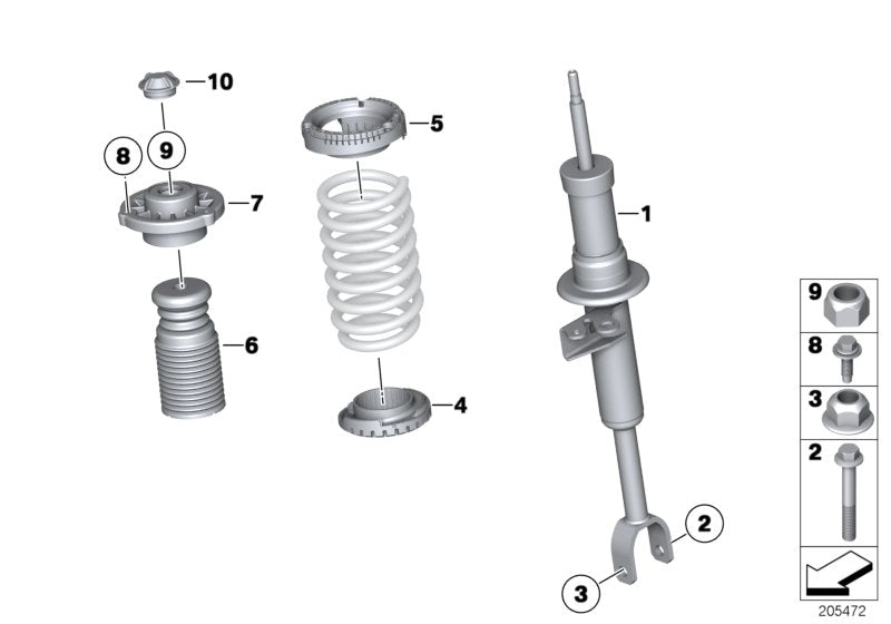 Genuine BMW 31316854958 Front Right Spring Strut (Inc. 640dX & 640iX) | ML Performance UK UK Car Parts