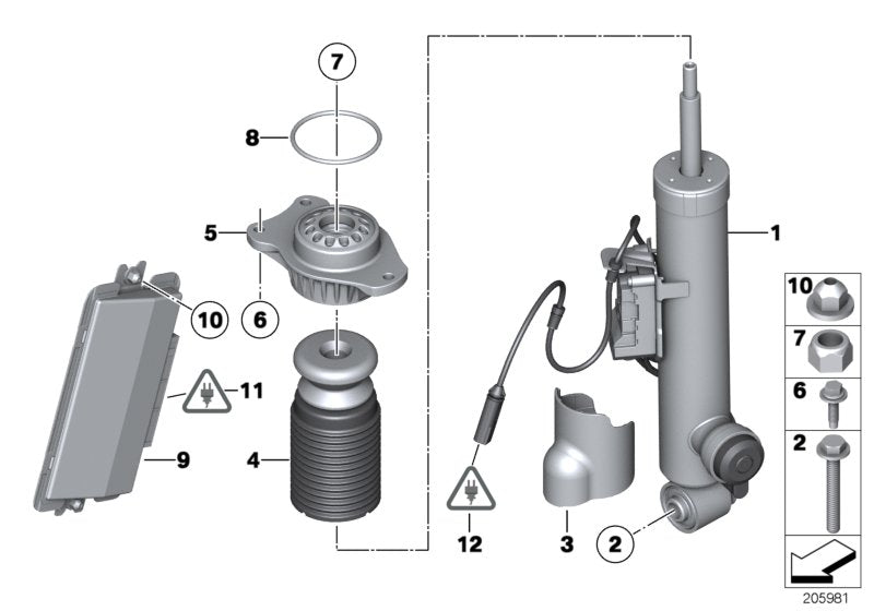 Genuine BMW 37126796943 Shock Absorber, Rear Left (Inc. 535d, 535dX & 530d) | ML Performance UK UK Car Parts