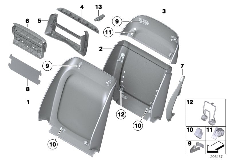 Genuine BMW 52107226813 F16 Led Light Insert, Comfort Seat ELFENBEINWEISS (Inc. 730Ld, 630dX & X5 28iX) | ML Performance UK UK Car Parts