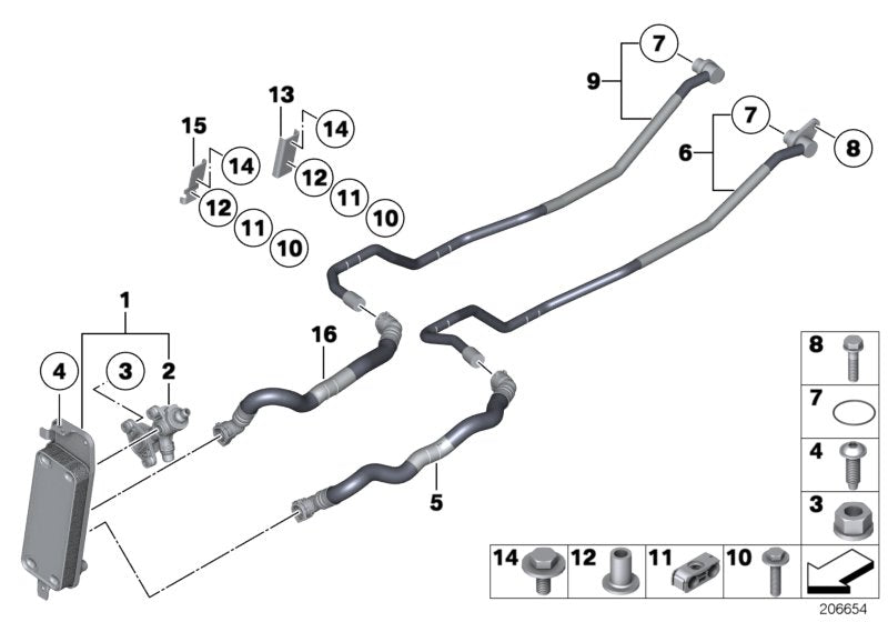 Genuine BMW 17227590904 Transmission Oil Cooler Line, Return (Inc. 760i, 760LiS & 760Li) | ML Performance UK UK Car Parts