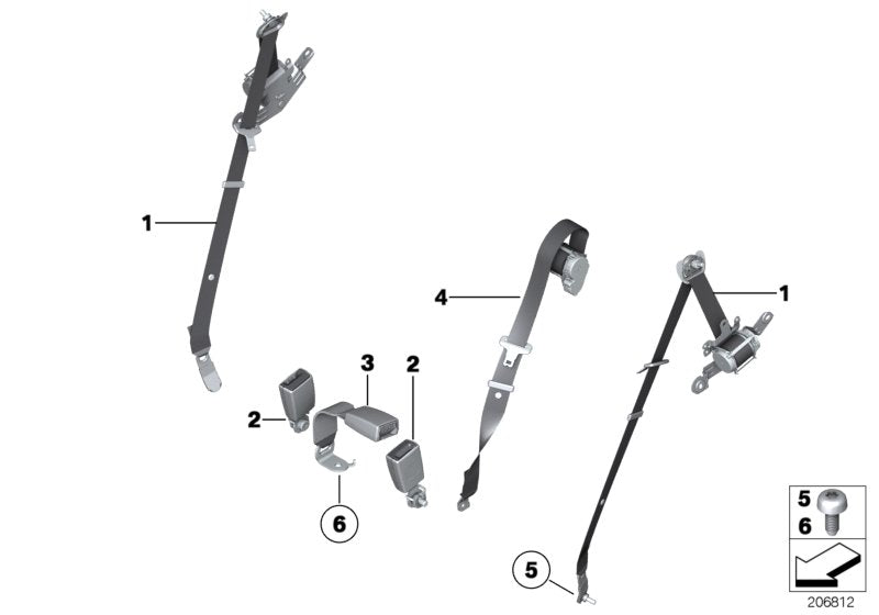 Genuine BMW 72119159298 Lower Strap, Rear (Inc. 535dX, 550i & 550iX 4.4) | ML Performance UK UK Car Parts