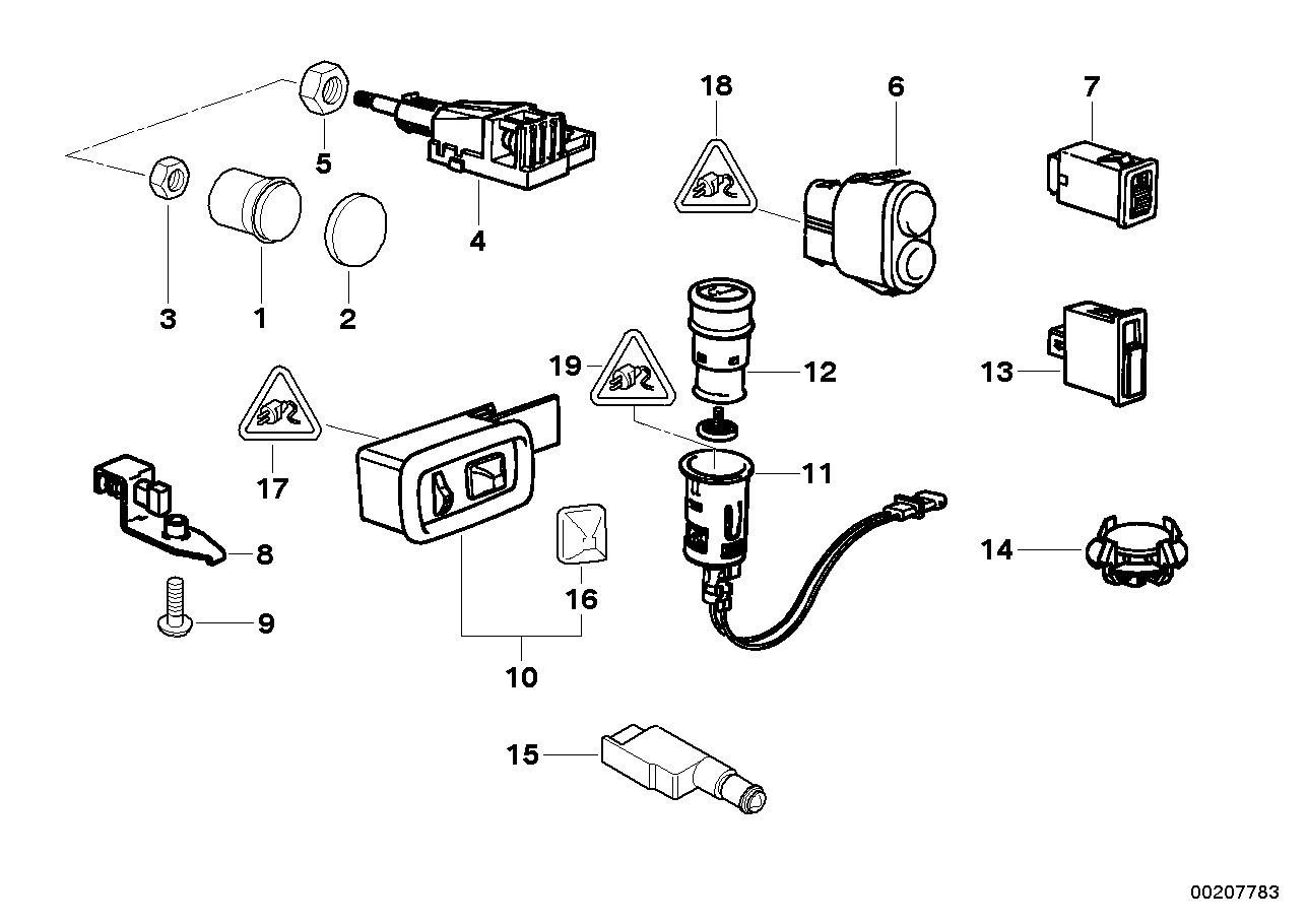 Genuine BMW 61316901958 E36 Fog Lamp Switch (Inc. Z3 2.2i, Z3 M & Z3 1.8) | ML Performance UK UK Car Parts