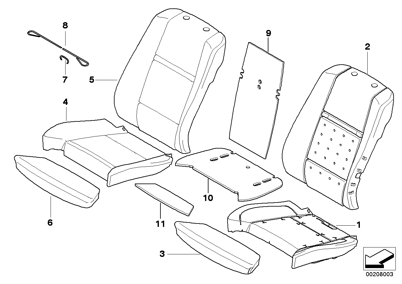 Genuine BMW 52106974536 E71 E70 Cover Backrest Leather Right TABAK (Inc. X5) | ML Performance UK UK Car Parts