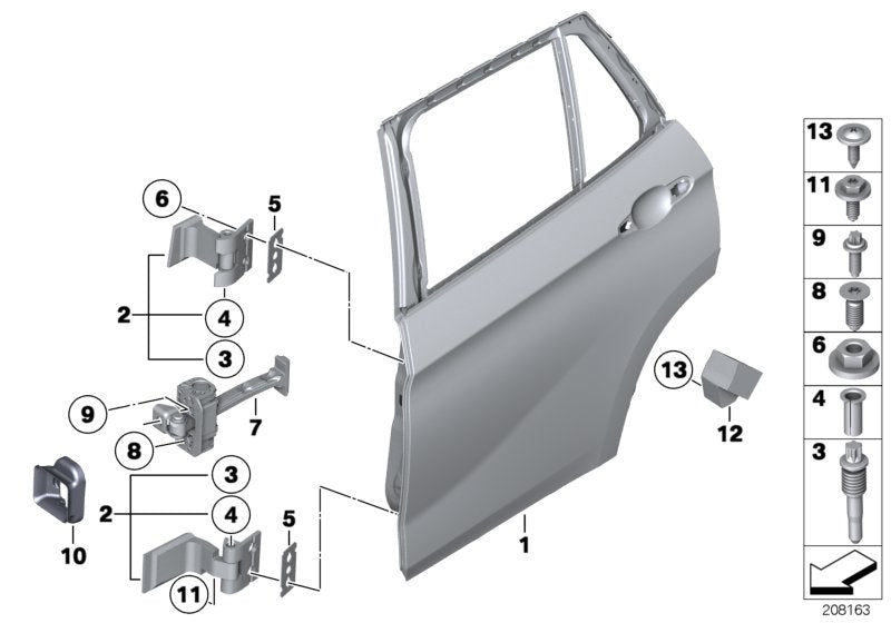 Genuine BMW 41002993111 E84 Left Upper Rear Door Hinge (Inc. X1) | ML Performance UK UK Car Parts