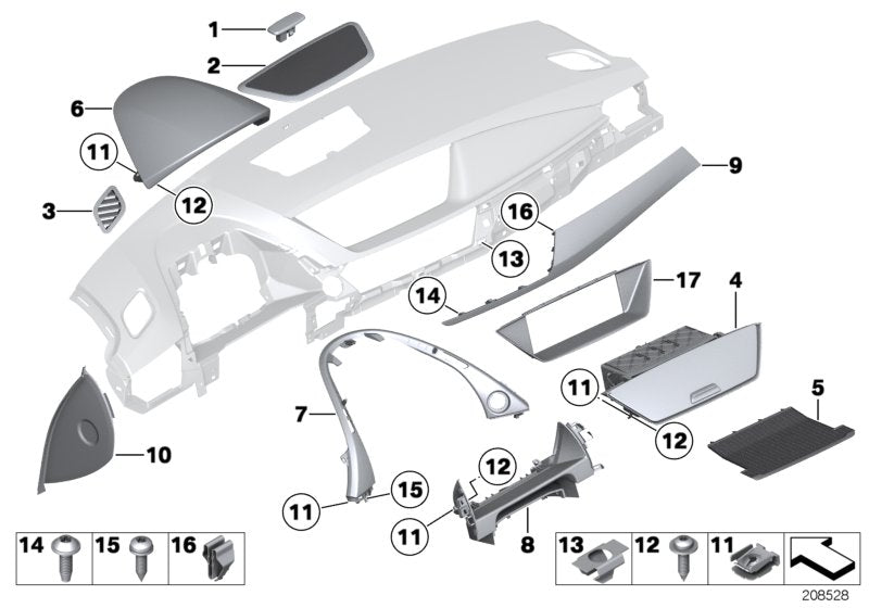 Genuine BMW 51452991250 E84 Trim Strip, I-Panel Alu Gloss Polished Left hand drive (Inc. X1) | ML Performance UK UK Car Parts