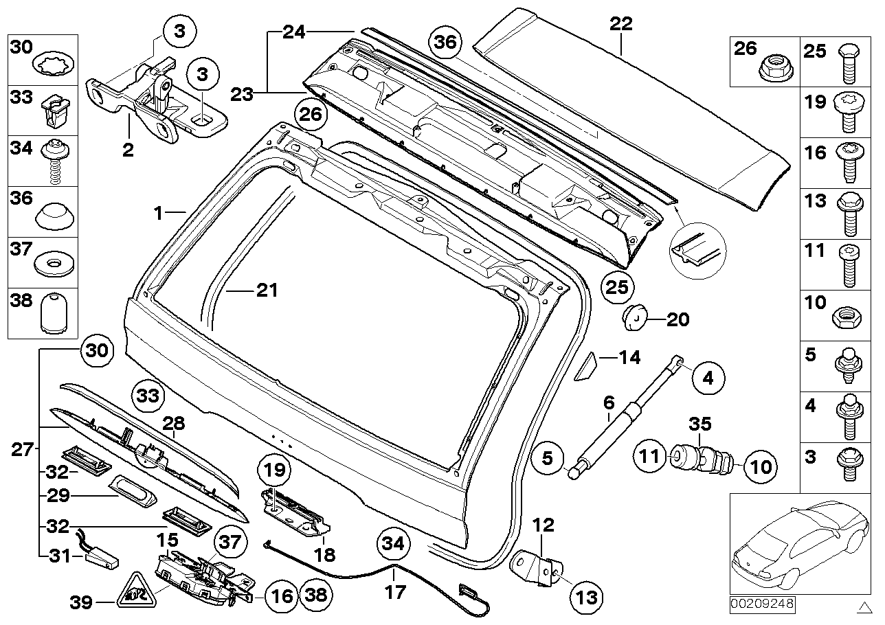 Genuine BMW 41627006122 E53 Hinge, Trunk Lid, Top Right (Inc. X5) | ML Performance UK UK Car Parts