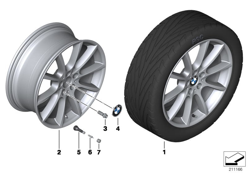 Genuine BMW 36116783523 Light Alloy Rim 8 1/2JX19 ET:33 (Inc. 650i, M550dX & 640i) | ML Performance UK UK Car Parts