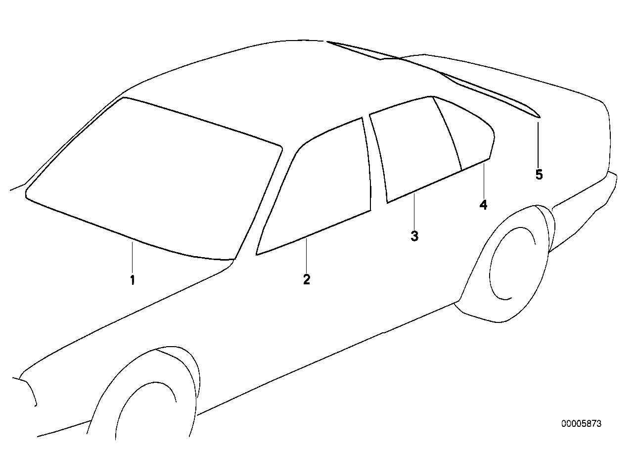 Genuine BMW 51348105035 E32 Door Window, Rear Left (Inc. 750iL, 730iL & 735iL) | ML Performance UK UK Car Parts