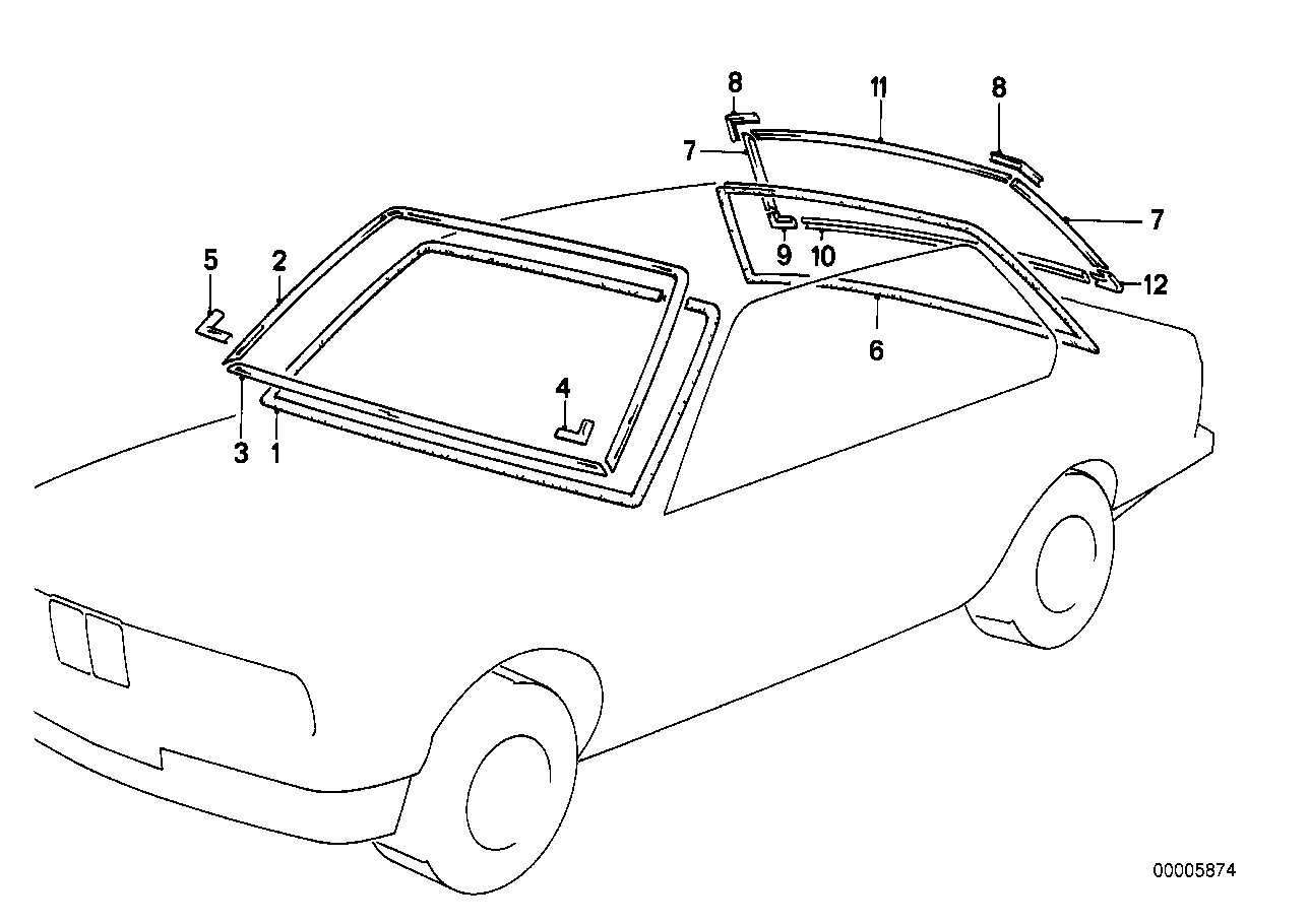 Genuine BMW 51311961251 E28 Corner Moulding, Left SCHWARZ (Inc. 525i, 528i & 518) | ML Performance UK UK Car Parts