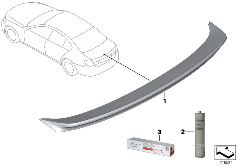 Genuine BMW 51627980114 Primed Rear Spoiler (Inc. Alpina B7, Alpina B7L & Alpina B7X)