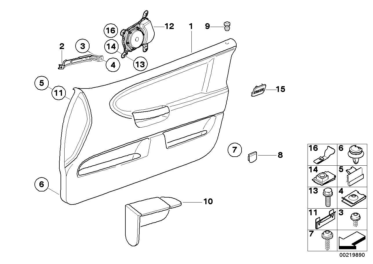 Genuine BMW 51418165441 E36 Door Trim Panel, Front Left 0384 SILBERGRAU (Inc. 320i, 325is & 325i) | ML Performance UK UK Car Parts