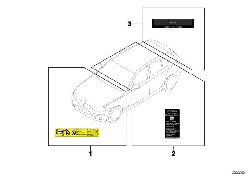 Genuine BMW 71229488245 G01 Label "Exhaust Emission" US (Inc. X3 30i) | ML Performance UK UK Car Parts