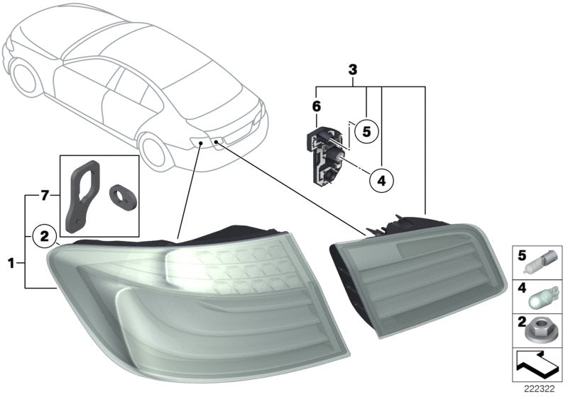 Genuine BMW 63217344646 Bulb Socket,Rear Light In Trunk Lid,Rght (Inc. 520d, 528i & 525dX) | ML Performance UK UK Car Parts