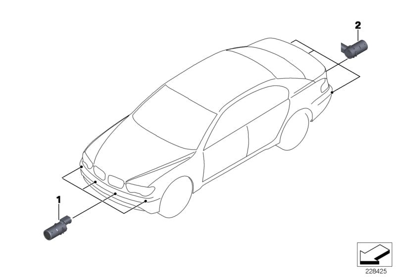 Genuine BMW 66206989164 E66 E65 E67 Ultrasonic Sensor, Carbon Black M416 (Inc. Alpina B7, 760Li & 730d) | ML Performance UK UK Car Parts