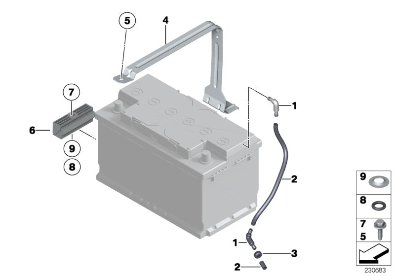 Genuine BMW 61217585707 Battery Hold Down (Inc. 528iX, 640iX & 530d) | ML Performance UK UK Car Parts