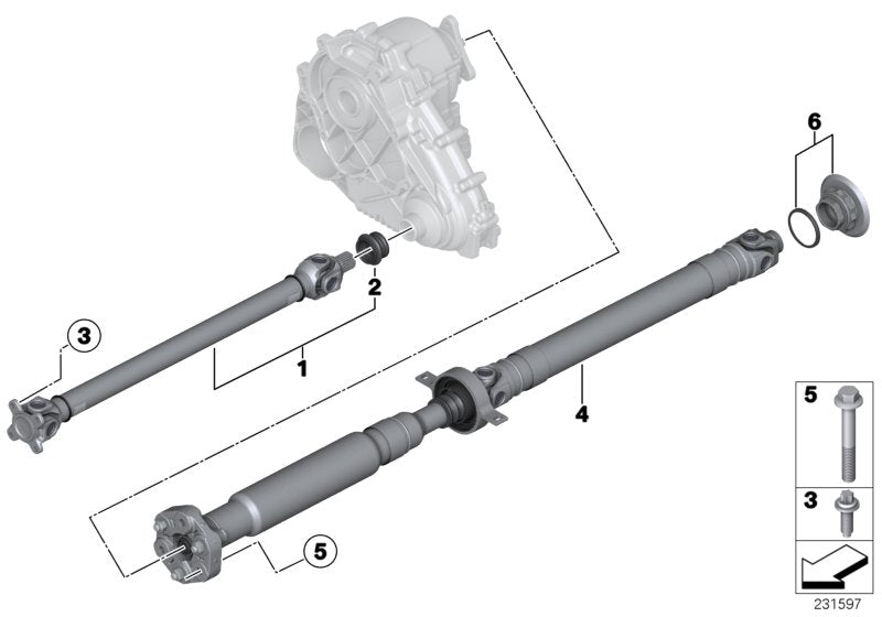 Genuine BMW 26107630377 F25 F26 Drive Shaft Assy Rear L=1321mm (Inc. X3 28iX & X4 28iX) | ML Performance UK UK Car Parts